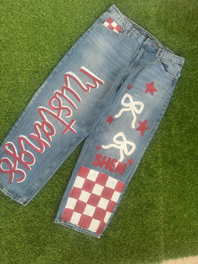 School Spirit Painted Jeans