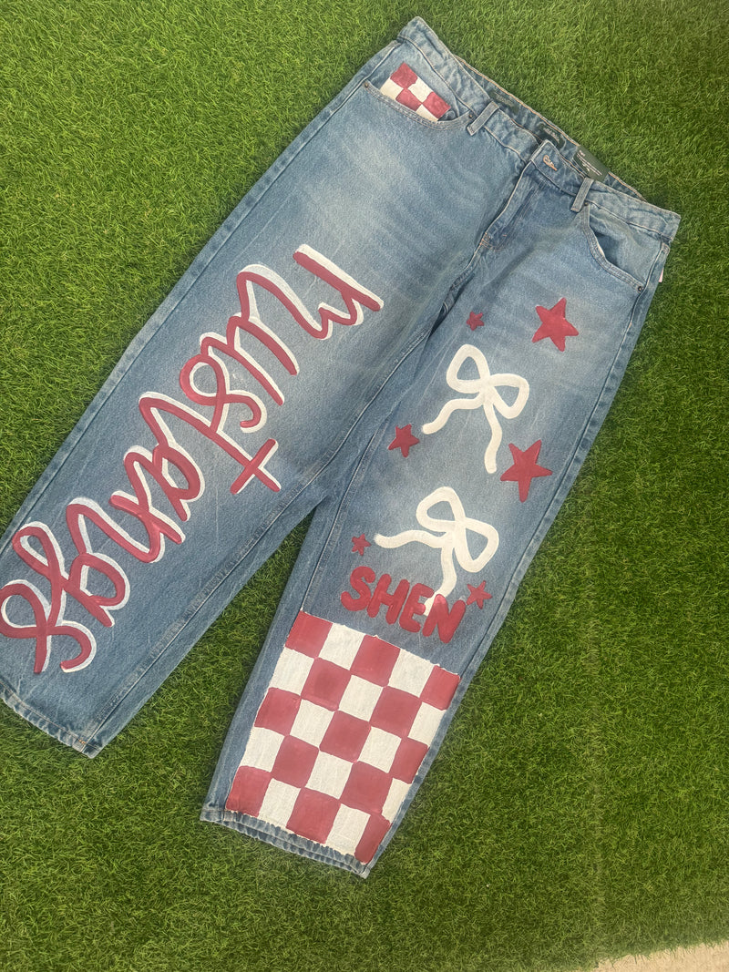 School Spirit Painted Jeans